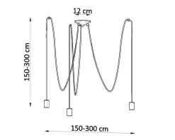 Sollux Schwarze Pendelleuchte Retro 3-flammig max. 3 m flexibel< Hängelampen|Esszimmer Lampen