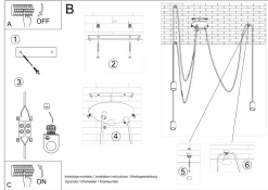 Sollux Schwarze Pendelleuchte Retro 3-flammig max. 3 m flexibel< Hängelampen|Esszimmer Lampen
