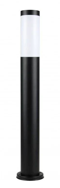 Moderne Außenleuchten|Wegeleuchten*SU-MA Schwarze Pollerleuchte BETULA 65cm Edelstahl IP44