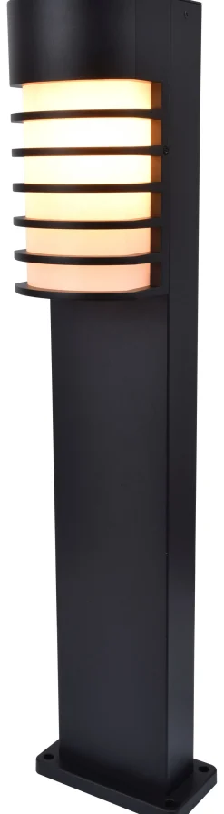 Eco-Light Schwarze Sockelleuchte Aluminium H:75 cm IP54 E27< Metall Lampen|Wegeleuchten