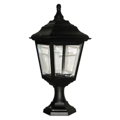 Lampen Aus Aller Welt|Vintage Lampen*Elstead Schwarze Sockelleuchte außen H:44cm Rustikal Garten