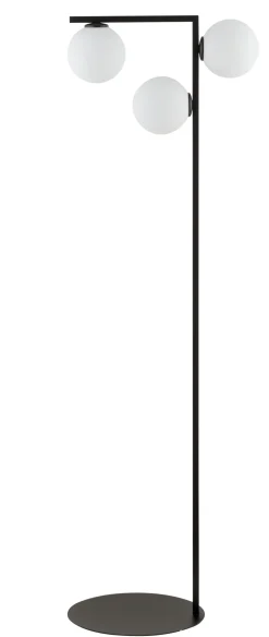 Kugellampen|Moderne Lampen*Sigma Schwarze Stehlampe Glas Metall wohnlich 150 cm 3-flmg