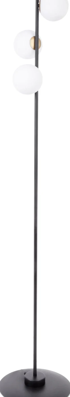 Kugellampen|Moderne Lampen*Sigma Schwarze Stehlampe Metall Glas groß 160 cm 3-flammig G9