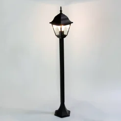 Rustikale Lampen|Wegeleuchten*Easylight Schwarze Stehleuchte Außen ROM H:105cm E27 Laterne