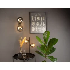 Glaslampen|Kugellampen*Eco-Light Schwarze Tischlampe Metall Glas 23 cm Retro elegant