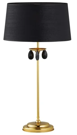 Tischlampen|Schlafzimmer Lampen*Jupiter Schwarze Tischlampe Metall 65cm hoch E27 Klassisch