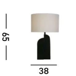 Wohnzimmerlampen|Stofflampen*Searchlight Schwarze Tischleuchte Metall Stoff in Weiß 65 cm E27