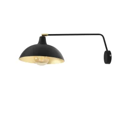 Wandleuchten|Badezimmer Lampe*ALDEX Schwarze Wandlampe Metall E27 T:60 cm verstellbar