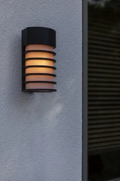 Metall Lampen|Fassadenstrahler*Eco-Light Schwarze Wandleuchte außen Aluminium H:24,3 cm IP54 E27