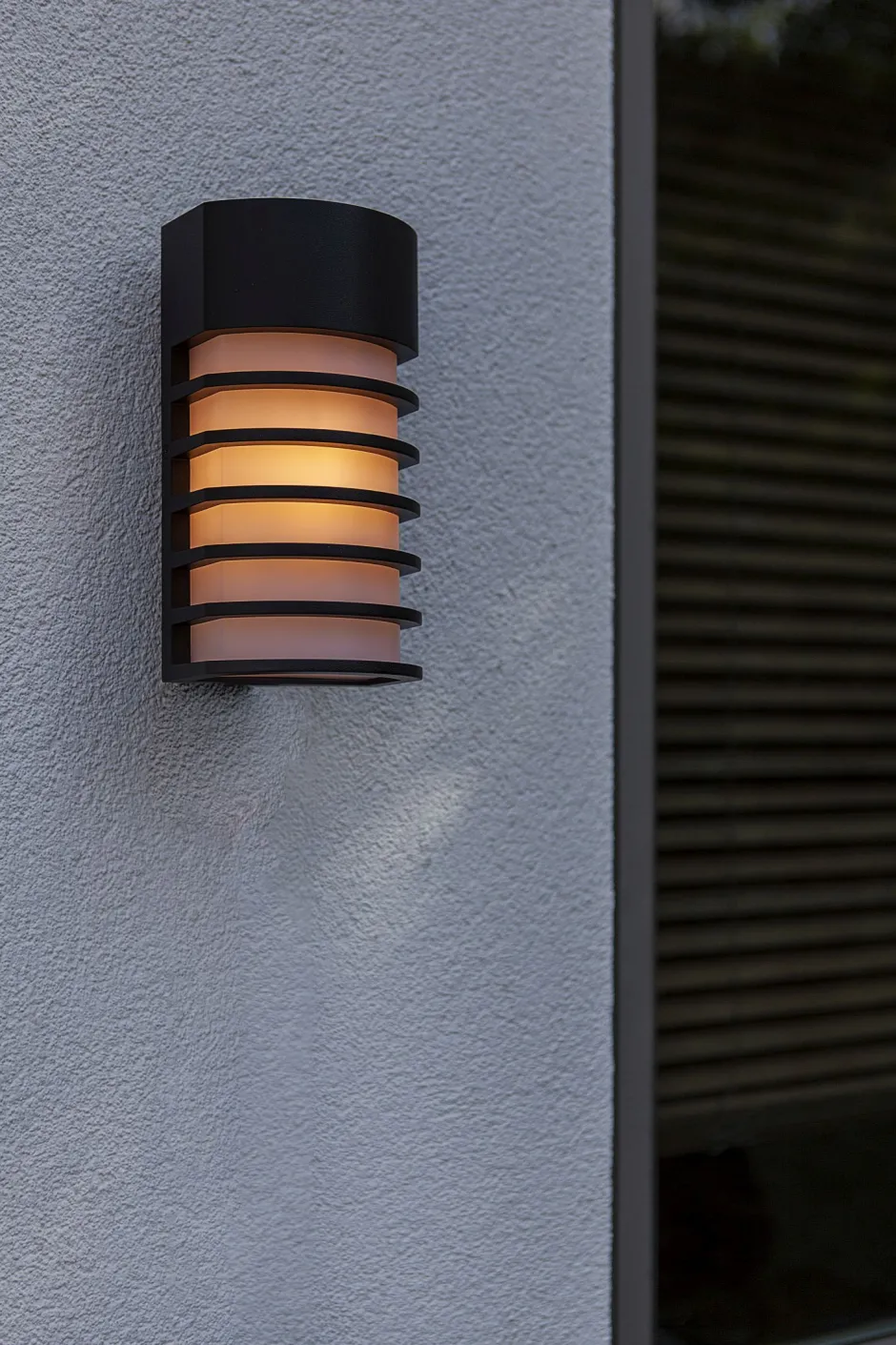 Metall Lampen|Fassadenstrahler*Eco-Light Schwarze Wandleuchte außen Aluminium H:24,3 cm IP54 E27