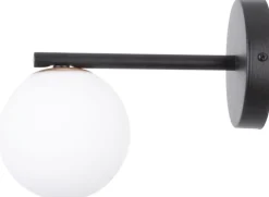 Wandleuchten|Küchenlampen*Sigma Schwarze Wandleuchte blendarm Metall Glas G9 T:24 cm