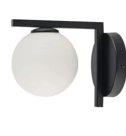 Sigma Schwarze Wandleuchte Metall Glas G9 B:14 cm Modern< Wandleuchten|Küchenlampen