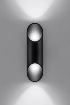 Sollux Schwarze Wandleuchte Up & Down Spot Ø10cm H:30cm< Wandleuchten|Flurlampen