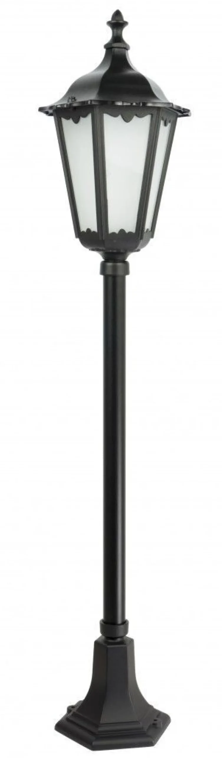 Außenleuchten Antik|Gartenlaternen*SU-MA Schwarze Wegeleuchte 114cm Rustikal Aluminium Glas