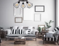 Bürolampen|Wohnzimmerlampen*Belis Schwarzer Deckenspot flexibel Metall E27 L:55 cm 3-flmg