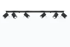 Wohnzimmerlampen|Moderne Lampen*Sollux Schwarzer Deckenstrahler FALERIA 120 cm lang 6x GU10