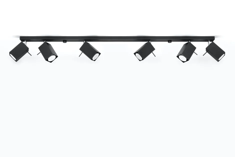 Wohnzimmerlampen|Moderne Lampen*Sollux Schwarzer Deckenstrahler FALERIA 120 cm lang 6x GU10