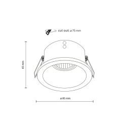 Metall Lampen|Moderne Außenleuchten*TK Lighting Schwarzer Einbaustrahler IP65 Metall Glas Ø8,5 cm rund