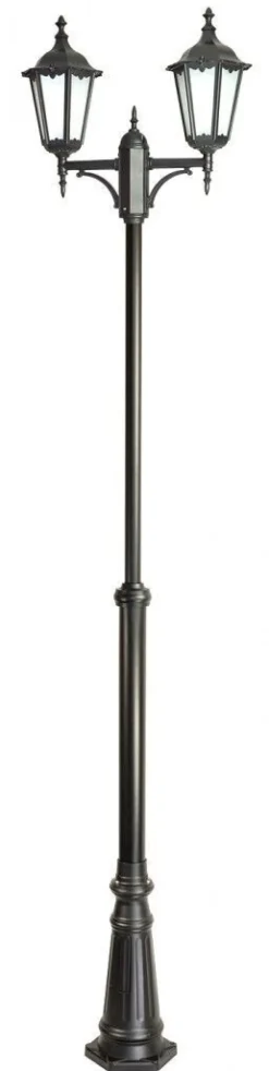 Außenleuchten Antik|Gartenlaternen*SU-MA Schwarzer Kandelaber DILSEN 195-295cm Rustikal