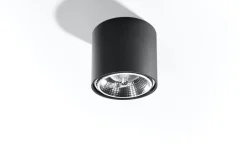 Moderne Lampen|Küchenlampen*Sollux Schwarzer Spot Decke Ø12cm rund GU10 Modern vielseitig