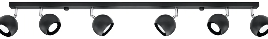 Deckenleuchten|Spots*Sollux Schwarzer Wohnzimmerstrahler Metall 120 cm lang GU10