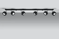 Deckenleuchten|Spots*Sollux Schwarzer Wohnzimmerstrahler Metall 120 cm lang GU10
