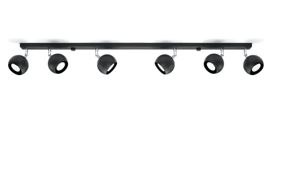 Deckenleuchten|Spots*Sollux Schwarzer Wohnzimmerstrahler Metall 120 cm lang GU10