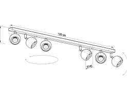 Deckenleuchten|Spots*Sollux Schwarzer Wohnzimmerstrahler Metall 120 cm lang GU10