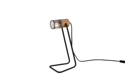 Trio Reality Schwenkbare Schreibtischlampe Metall Holz 40 cm E14< Bürolampen|Metall Lampen