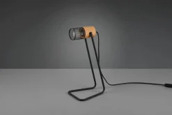 Trio Reality Schwenkbare Schreibtischlampe Metall Holz 40 cm E14< Bürolampen|Metall Lampen