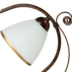 Lamkur Shabby braune Tischlampe Metall 39cm Jugendstil< Glaslampen|Shabby Chic Lampen