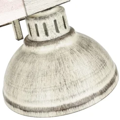 Rustikale Lampen|Vintage Lampen*Luminex Shabby Chic Wandlampe Weiß HAKON mit Echt Holz