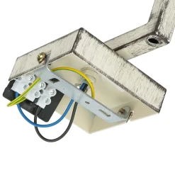 Rustikale Lampen|Vintage Lampen*Luminex Shabby Chic Wandlampe Weiß HAKON mit Echt Holz