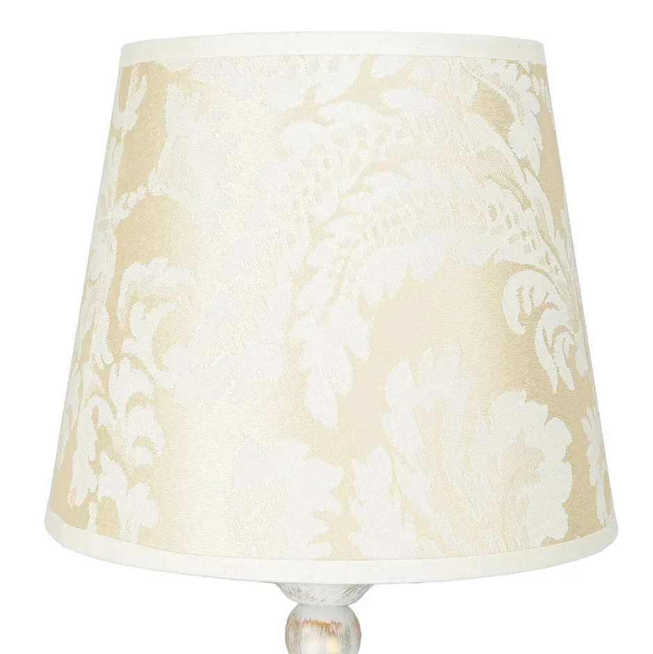 Jupiter Shabby Kronleuchter in Gold Ecru Ø64cm GANARA< Stofflampen|Esszimmer Lampen