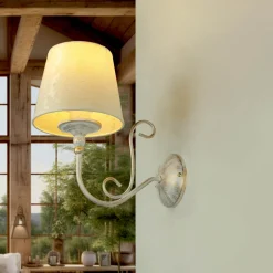 Jupiter Shabby Wandlampe Barock Motiv Wandleuchte GANARA< Stofflampen|Shabby Chic Lampen