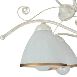 Hängelampen|Esszimmer Lampen*Lamkur Shabby Weiß Pendelleuchte Metall 5-flmg Esstisch
