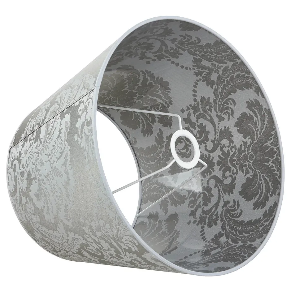 Lampenschirme*Duolla Silberner Lampenschirm Stehlampe Stoff E27 WILLOW