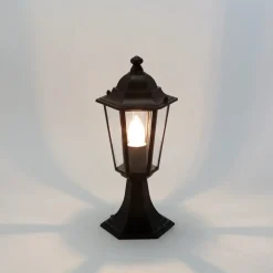 Rustikale Lampen|Wegeleuchten*Easylight Sockel Wegeleuchte Schwarz PARIS Landhausstil E27