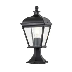 Gartenlaternen|Industrie Lampen*Elstead Sockelleuchte 39,3 cm IP44 Schwarz E27 Garten Weg