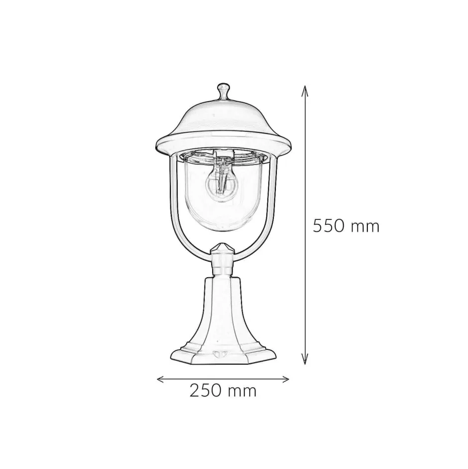 SU-MA Sockelleuchte außen 55cm Rustikal IP43 E27 BERLAAR< Metall Lampen|Rustikale Lampen