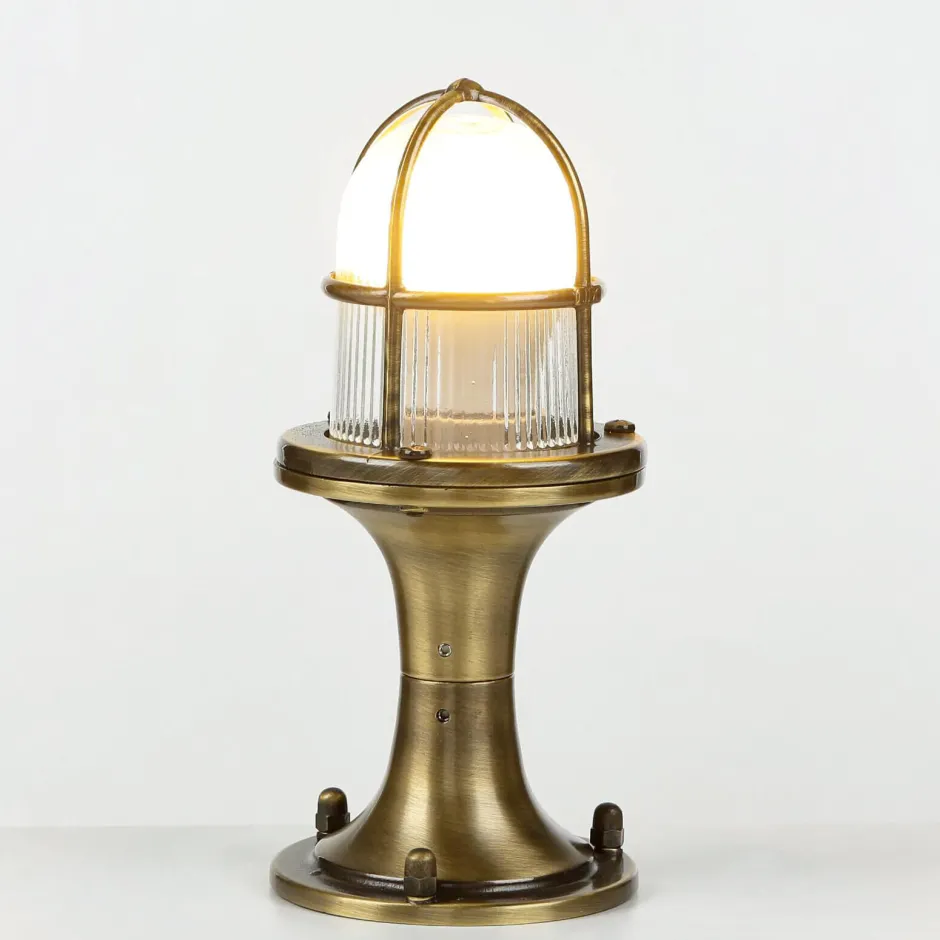 Lido Sockelleuchte außen Messing H:25cm Terrasse Weg< Metall Lampen|Messinglampen