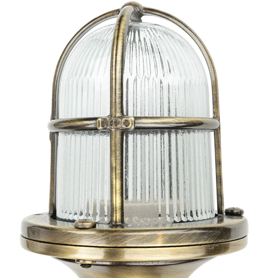 Lido Sockelleuchte außen Messing H:25cm Terrasse Weg< Metall Lampen|Messinglampen