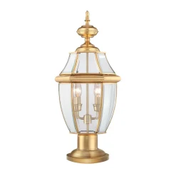 Elstead Sockelleuchte außen Messing Glas rostfrei IP44 E14< Metall Lampen|Messinglampen