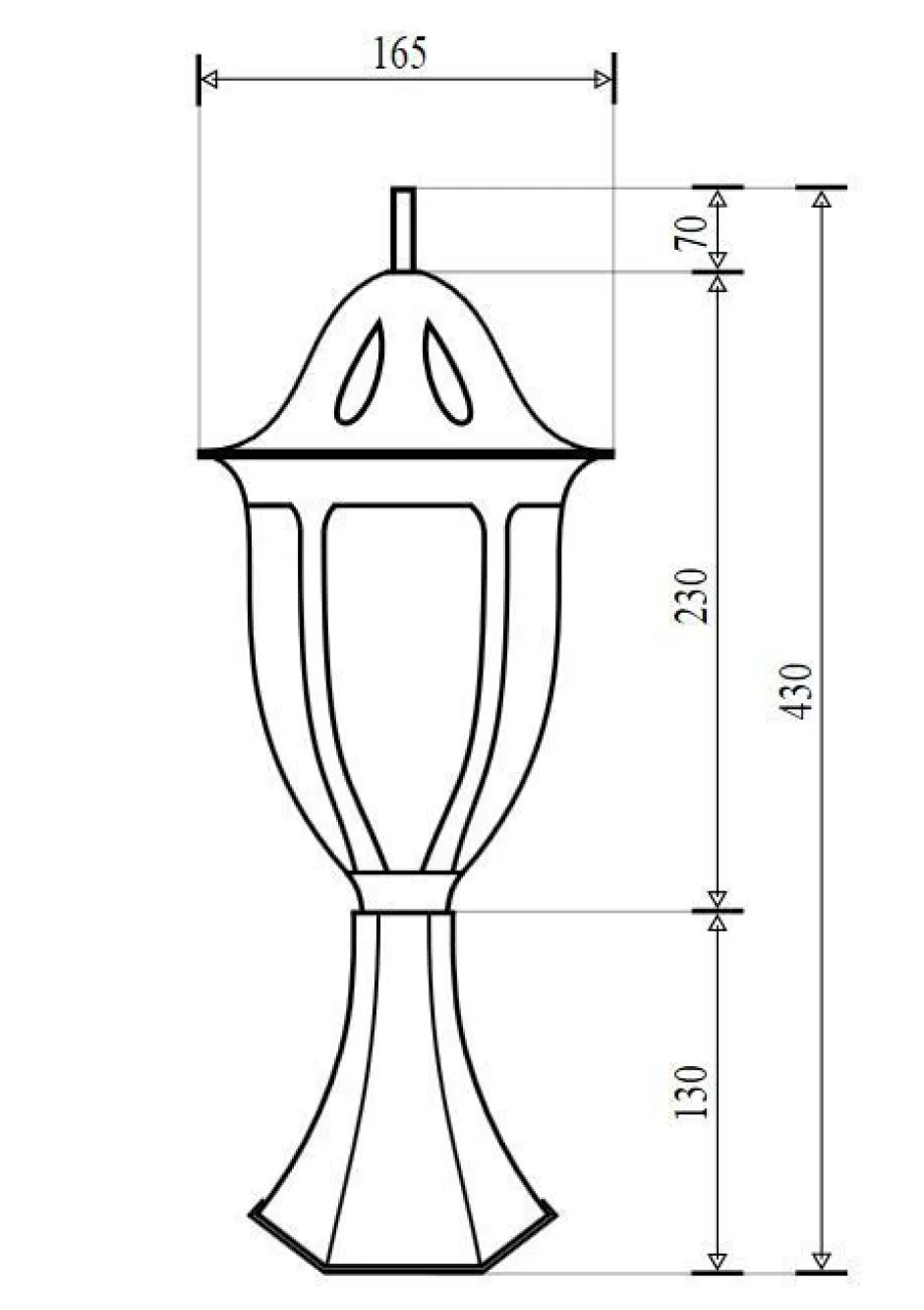 Rabalux Sockelleuchte außen Rustikal in Gold 43 cm IP43< Rustikale Lampen|Rustikale Außenleuchten