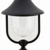 Außenleuchten Antik|Gartenlaternen*Lido Sockelleuchte außen Schwarz 57 cm IP43 E27 Rustikal