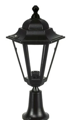 Lido Sockelleuchte außen Schwarz 49 cm IP43 E27 Rustikal< Außenleuchten Antik|Gartenlaternen