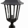 Außenleuchten Antik|Gartenlaternen*Lido Sockelleuchte außen Schwarz IP43 43 cm Rustikal