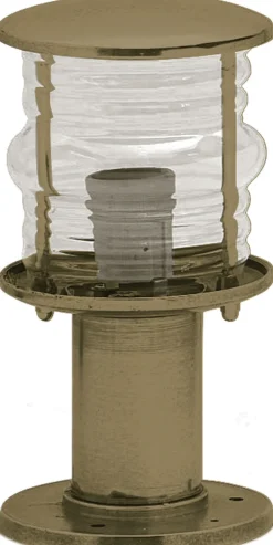 Gartenlaternen|Messinglampen*Andromeda Sockelleuchte Echt-Messing Glas 22 cm hoch IP53 E27