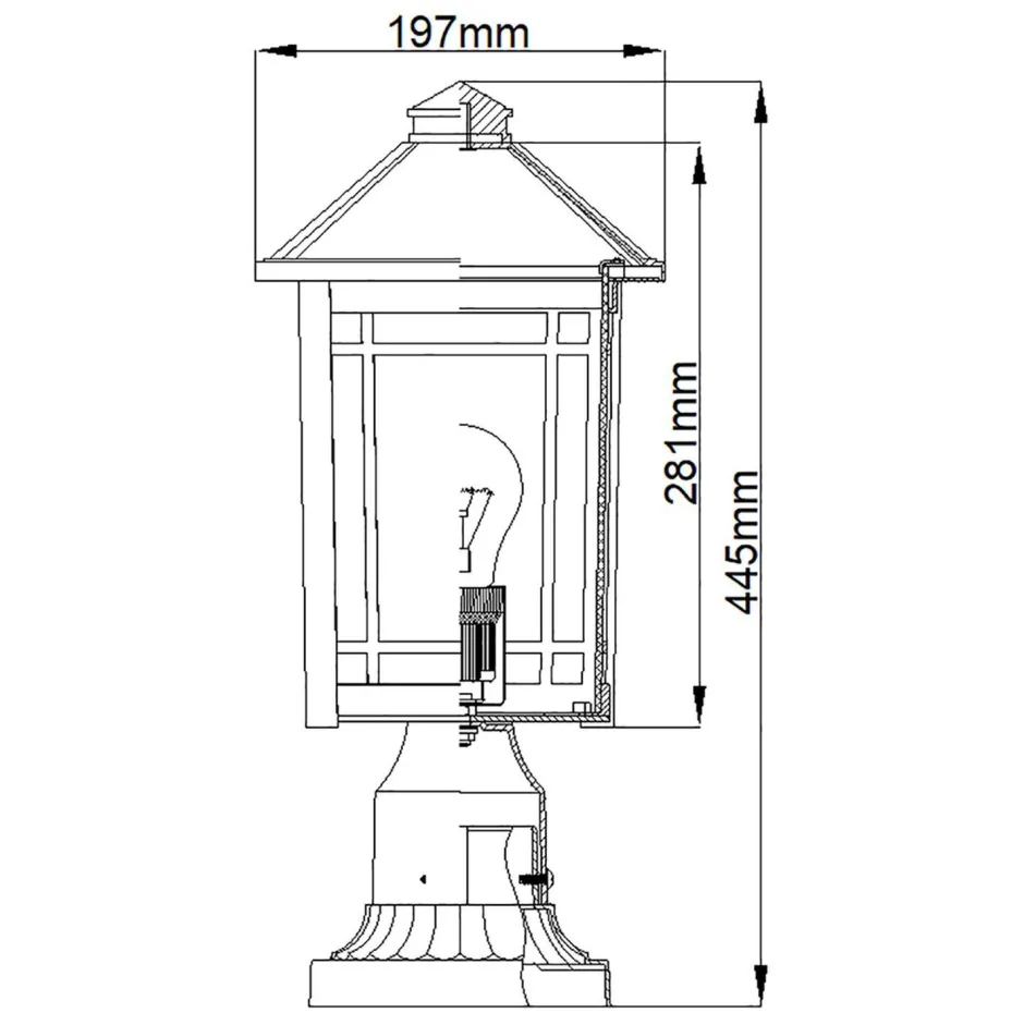 Elstead Sockelleuchte Garten E27 IP44 44,5 cm hoch Schwarz< Außenleuchten Antik|Gartenlaternen