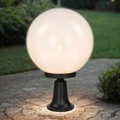 Lido Sockelleuchte Kugel Schirm 37cm klein IP43 E27 Schwarz< Vintage Lampen|Kugellampen